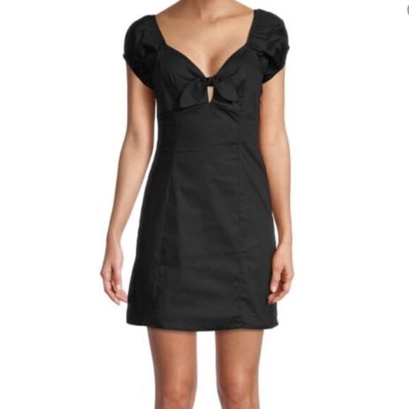 COPY - Socialite Tie Front Black dress sz Small - Picture 1 of 8